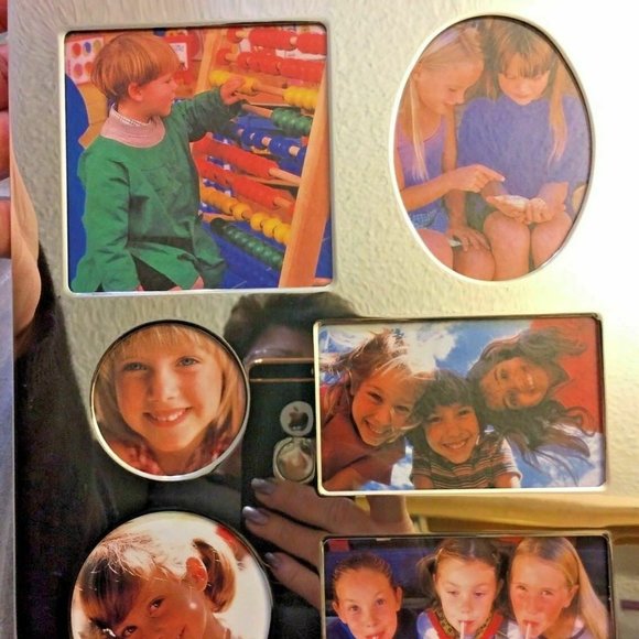 Sweet Memories ~Silver Plated Standard Metal 6 Opening Picture Frame ~10"x 8.25" - Picture 1 of 7